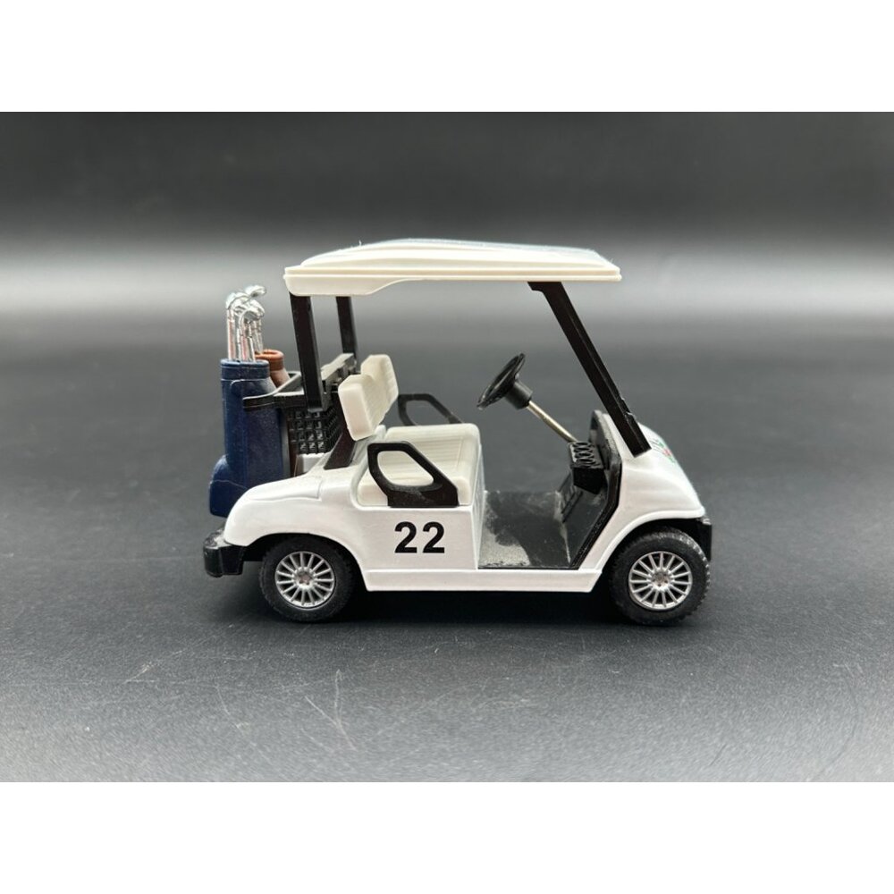 NEW Kinsfun Golf Cart w/ Clubs Diecast Toy Vehicle White
